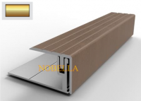 ALUMINUM ANTI-SLIP PROFILE FOR STEPS   H16 25x20 mm, Gold matt