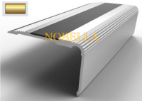 ANTI-SLIP ALUMINUM PROFILE FOR STEPS WITH RUBBER TAPE L55xH32 mm, Gold matt