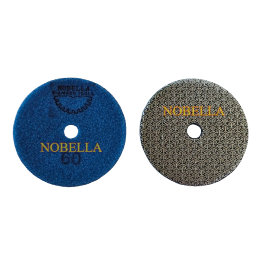 ДИАМАНТЕНА ШКУРКА/ПАД ЗА СУХО ПОЛИРАНЕ Ø100 мм С ВЕЛКРО ЗА ЗАКРЕПВАНЕ, ЕДРИНА 60 ЗА ЕСТЕСТВЕНИ И ИЗКУСТВЕНИ МАТЕРИАЛИ