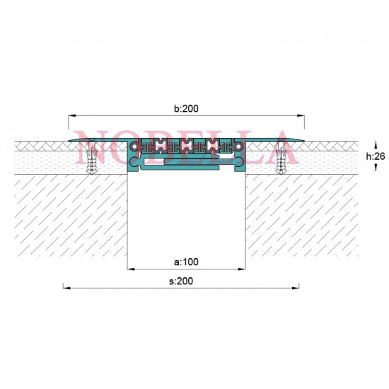 КОНСТРУКТИВНА ДЕЛАТАЦИОННА ЛАЙСТНА / РАБОТНА ФУГА 100x200x26 P 3м