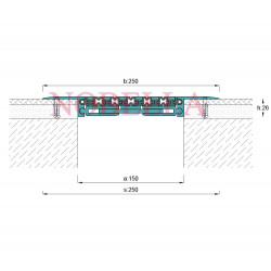 КОНСТРУКТИВНА ДЕЛАТАЦИОННА ЛАЙСТНА / РАБОТНА ФУГА 150x250x26 P 3м