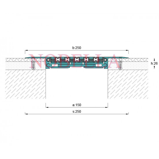 КОНСТРУКТИВНА ДЕЛАТАЦИОННА ЛАЙСТНА / РАБОТНА ФУГА 150x250x26 P 3м КОНСТРУКТИВНА ДЕЛАТАЦИОННА ЛАЙСТНА / РАБОТНА ФУГА 150x250x26 P 3м