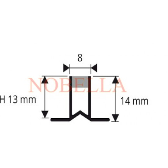 ДЕЛАТАЦИОННА ЛАЙСТНА ЗА ЛЕПИЛO СИВО-ПРОЗРАЧНО - 14x8mm 2.5м