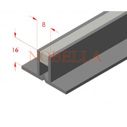 ДЕЛАТАЦИОННА ЛАЙСТНА ЗА ЛЕПИЛO СИВО-ПРОЗРАЧНО - 16x8mm 2.5м