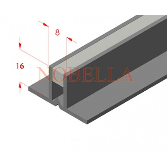 ДЕЛАТАЦИОННА ЛАЙСТНА ЗА ЛЕПИЛO СИВО-ПРОЗРАЧНО - 16x8mm 2.5м