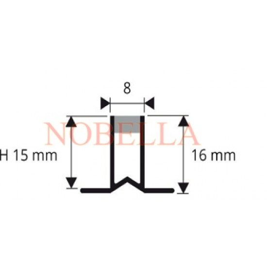 ДЕЛАТАЦИОННА ЛАЙСТНА ЗА ЛЕПИЛO СИВО-ПРОЗРАЧНО - 16x8mm 2.5м