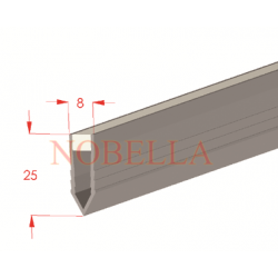 ДЕЛАТАЦИОННА ЛАЙСТНА ЗА БЕТОН СИВО-ПРОЗРАЧНО - 25x8 mm