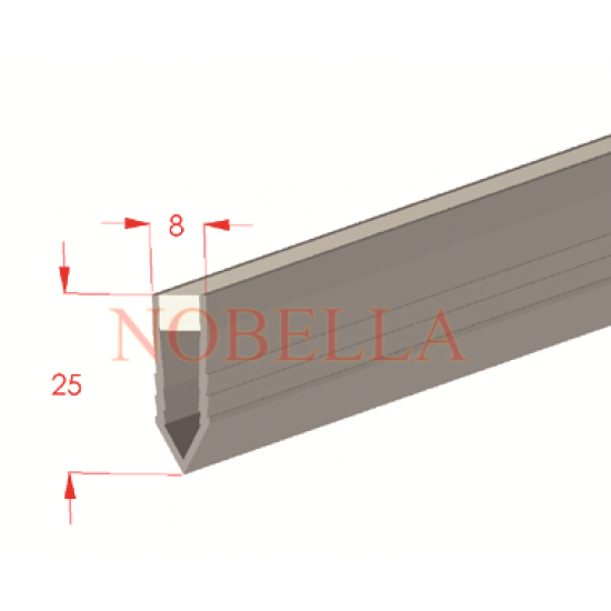 ДЕЛАТАЦИОННА ЛАЙСТНА ЗА БЕТОН СИВО-ПРОЗРАЧНО - 25x8 mm ДЕЛАТАЦИОННА ЛАЙСТНА ЗА БЕТОН СИВО-ПРОЗРАЧНО - 25x8 mm