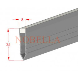 ДЕЛАТАЦИОННА ЛАЙСТНА ЗА БЕТОН СИВО-ПРОЗРАЧНО - 35x8mm 2.5м