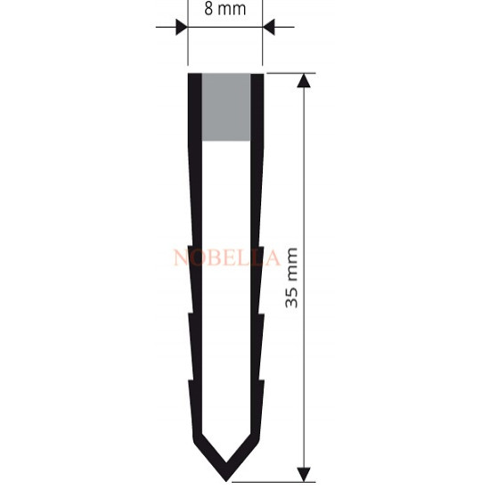 ДЕЛАТАЦИОННА ЛАЙСТНА ЗА БЕТОН СИВО-ПРОЗРАЧНО - 35x8mm 2.5м