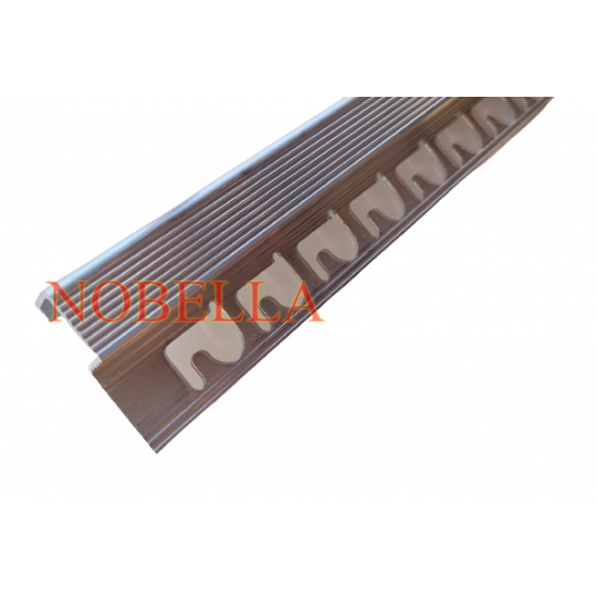 ПРОТИВОПЛЪЗГАЩ ПРОФИЛ ЗА СТЪПАЛА ОТ АЛУМИНИЙ H10x22mm 2.7m ПРОТИВОПЛЪЗГАЩ ПРОФИЛ ЗА СТЪПАЛА ОТ АЛУМИНИЙ H10x22mm 2.7m