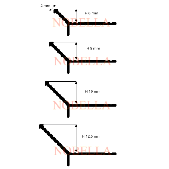 Y-ОБРАЗНА АЛУМИНИЕВА ЪГЛОВА ЛАЙСТНА   8 мм.