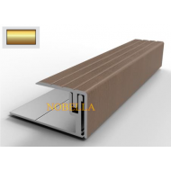 ПРОТИВОПЛЪЗГАЩ ПРОФИЛ  ЗА СТЪПАЛА ОТ АЛУМИНИЙ H16 25x20 mm, Злато мат 2.7м