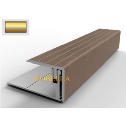 ПРОТИВОПЛЪЗГАЩ ПРОФИЛ  ЗА СТЪПАЛА ОТ АЛУМИНИЙ H16 25x20 mm, Злато мат 2.7м