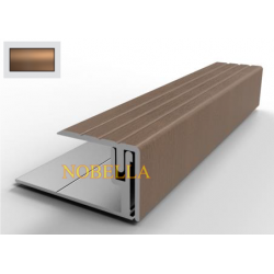 ПРОТИВОПЛЪЗГАЩ ПРОФИЛ  ЗА СТЪПАЛА ОТ АЛУМИНИЙ H16 25x20 mm, Бронз мат 2.7м