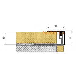 ПРОТИВОПЛЪЗГАЩ ПРОФИЛ  ЗА СТЪПАЛА ОТ АЛУМИНИЙ H16 25x20 mm, Бронз мат 2.7м