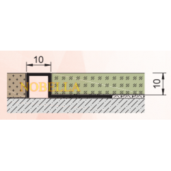 ЪГЛОВА ЛАЙСТНА ОТ АЛУМИНИЙ  10x10 мм П-образна